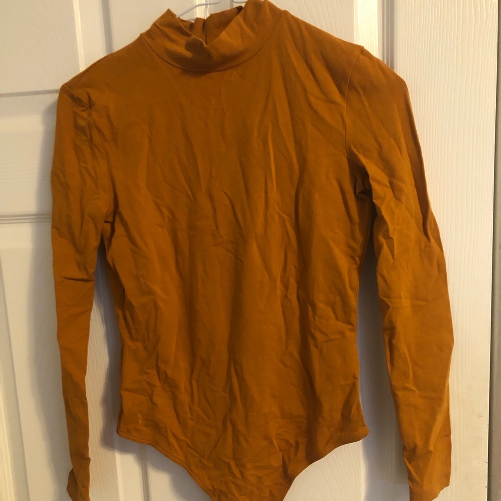 American Apparel mock neck open back bodysuit